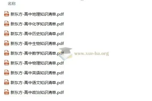 新东方高中9科知识清单