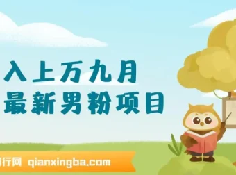 九月份最新男粉项目：日引500+色粉，日收款1000+