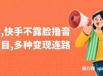 抖音、快手不露脸撸音浪项目：多种变现路径课程