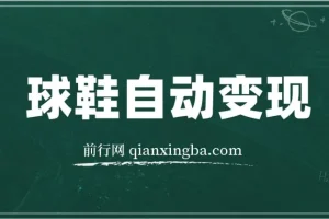 球鞋自动掘金项目：0投资，每单利润50+实现躺赚
