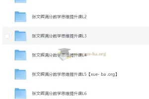 张文晖满分数学思维提升课L1 – L6