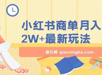 小红书商单暴力起号实操课程：月入2w+最新玩法
