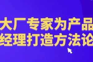大厂专家为产品经理打造的产品方法论课程