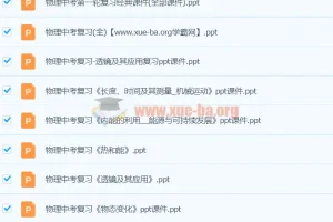 初中中考物理复习课件及各地真题试题