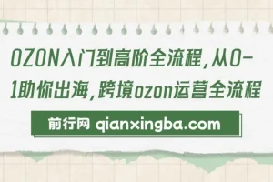 OZON跨境运营：从入门到高阶全流程课程