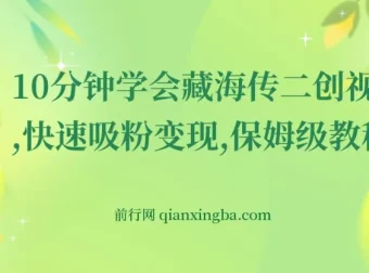 10分钟学会《藏海传》二创视频，快速吸粉变现保姆级教程