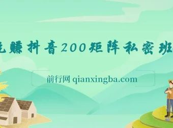 玩赚抖音200矩阵私密班