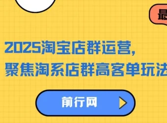 2023 – 2025淘宝店群运营：聚焦淘系店群高客单玩法，掌握全周期运营打法