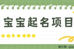 宝宝起名项目：零基础轻松月入9000+，每单纯利润