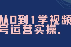 秋叶《从0到1学视频号运营实操》课程