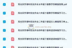 阳光同学课时优化作业（2024寒春版）