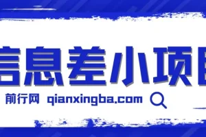信息差小项目：新手也能玩赚，轻松日赚百元【全套工具】