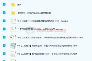2022高三高考政治刘佳斌新课标二轮复习春季班