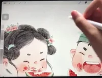 钟老师新春水墨绘画课：Procreate与PS全流程教学