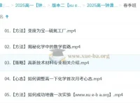 2025年高一化学钟啸全年课程（一二轮 暑假秋季寒假春季）