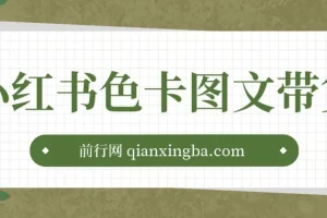 小红书色卡图文带货：流量引爆，单人月入20W+