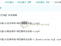 万猛2025高三高考生物冲刺班