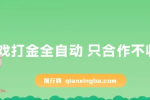 全自动游戏打金项目：合作不收费，日入300 – 2000+