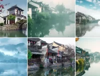 江南水乡唯美风景无水印横版视频素材