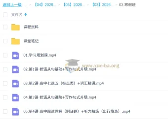 张亮高一英语二轮尖端寒假班