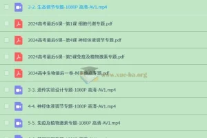 一生儿2024高考生物最后6课