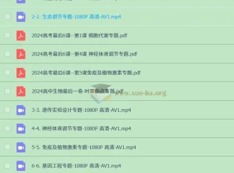 一生儿2024高考生物最后6课