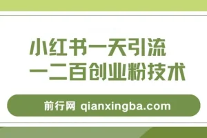 小红书精准引流创业粉教程，实现微信每日被动添加100+好友