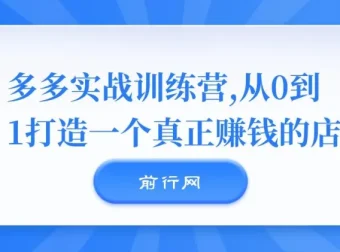 多多实战训练营：从0到1打造真正赚钱的店铺