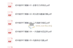 《初中数学千题解》全套