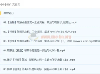 胡慧达2024高三高考化学密训班课程