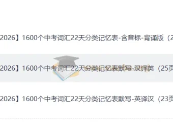 22天背完1600个中考高频词汇