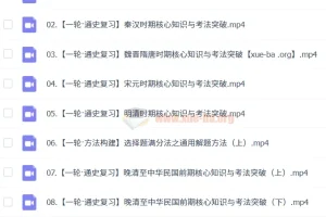 2024 – 2025高三高考历史暑假班（朱灵慧）