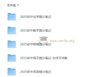 张雪峰初中语文数学英语物理化学提分笔记2025版