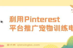 利用Pinterest平台推广宠物训练电子书，业余时间上传图片赚美金