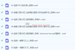 2024高三高考物理胡婷二轮A班春季班课程