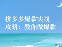 拼多多爆款实战攻略：教你打造拼多多爆款