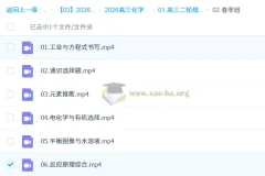 2026高三高考化学二轮知识视频规划服务（冷士强）