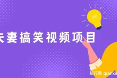 夫妻搞笑视频项目：虚拟资源变现新玩法，月入十万不是梦