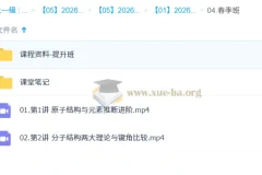 康冲高二化学提升春季班课程