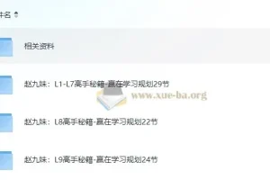 高手秘籍：赢在学习规划(L1 – L9)