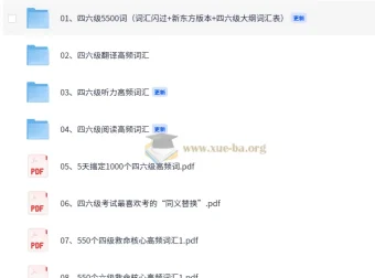 四六级单词资料：听力、翻译、阅读高频词汇及5500词汇表