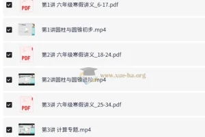 刘庆涛小学数学六年级寒假课程