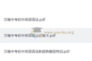 万唯中考初中英语语法（适用于7、8、9年级）