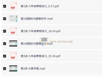 刘庆涛小学数学六年级寒假课程