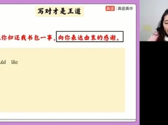 张冰瑶高二英语秋季班：全面突破从句、完形、阅读与写作