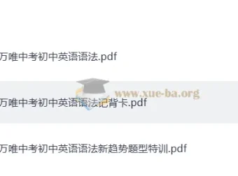 万唯中考初中英语语法（适用于7、8、9年级）