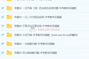 中考数学压轴题专题训练资料