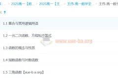 王伟高一数学全体系规划学习卡