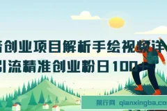 抖音创业项目解析：手绘视频详解，精准引流创业粉