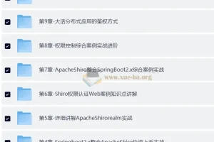 互联网架构之权限认证ApacheShiro零基础到高级实战课程 – 带源码课件